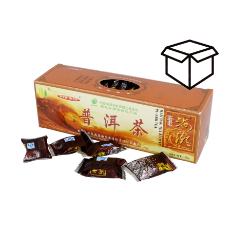 herbata czerwona Pu-erh w kostkach Meridian 125 g opakowanie zbiorcze