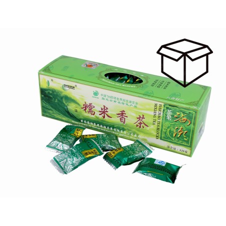 herbata zielona ryżowa Yunnan prasowana w kostkach Haichao Meridian 125g opakowanie zbiorcze