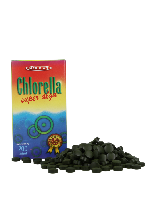chlorella 200 tabletek super alga Meridian