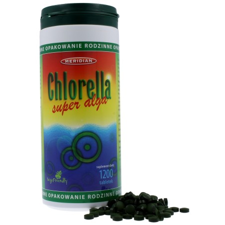 chlorella 1200 tabletek super alga opakowanie rodzinne Meridian