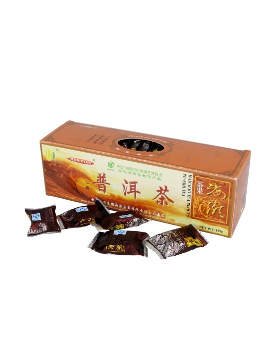 Herbata czerwona prasowana w kostkach Pu-Erh Tea Haichao 125g karton 40 sztuk